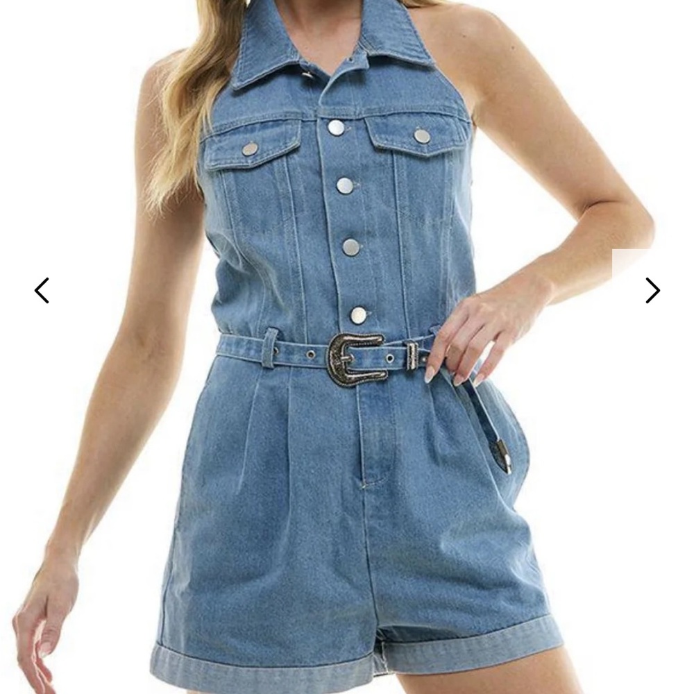 Denim Halter Romper